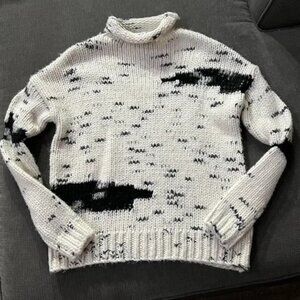LINE - the lable Knit black & cream distressed sweater